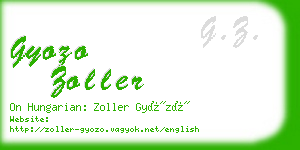 gyozo zoller business card